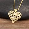 Nidin Hot Sale Heart Shape Inlaid Shiny Crystal Zircon Pendant Necklace 3 Styles For Women Female Wedding Party Jewelry Gifts