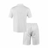 Men's Sports Casual Suit Summer Knitted Short Sleeved Shorts Two Piece Suit Men's T-shirt Lapel Suit