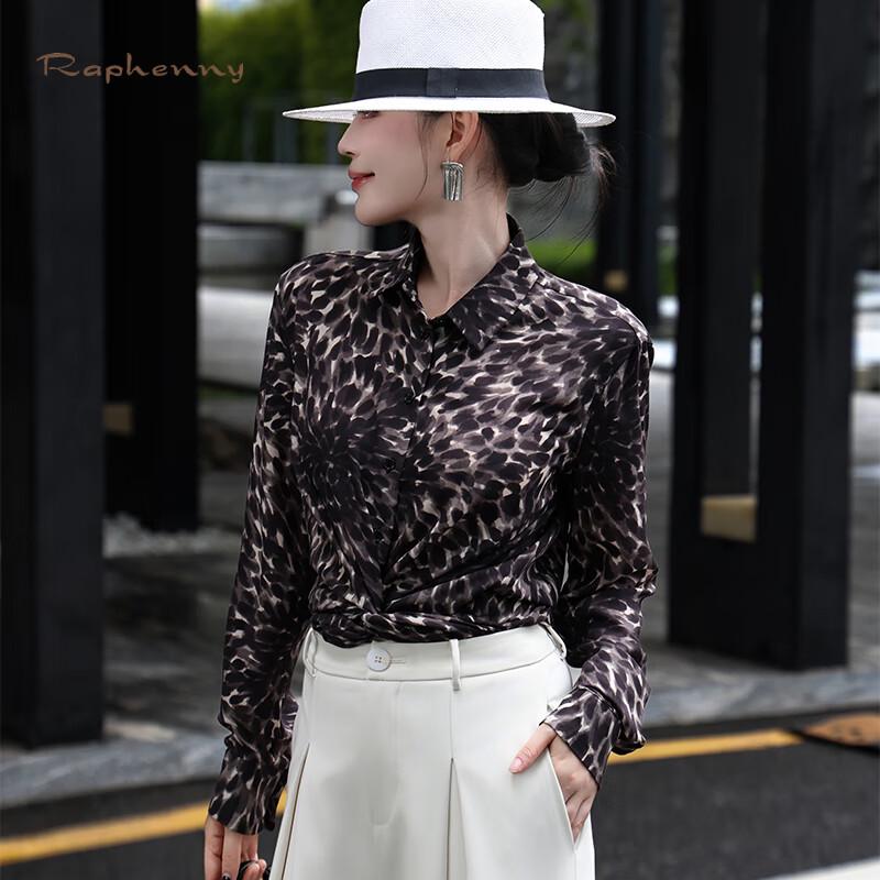 Raphenny Women s Floral Print Long Sleeve Shirt L