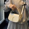Retro Minimalistisk Texturerad Dam Lyxhandväska - Casual Axel- och Crossbodyväska