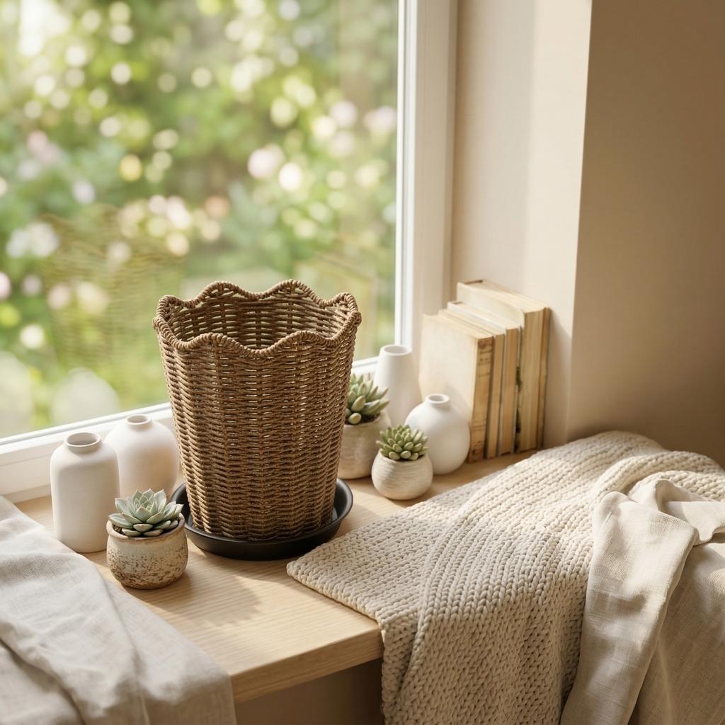 Woven Flower Pots For Home Decoration, Potted Plants