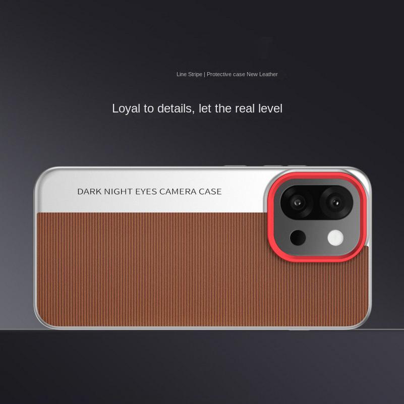 

Double Pigment Plain Leather Hardware Circle Heightened Protection Lens Case For OnePlus 13T One Plus 13 Slim Hard Cover OnePlus 13T