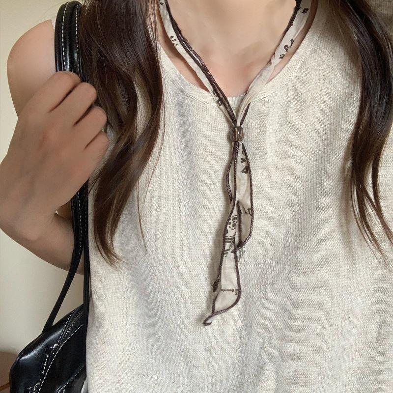 Scarf Chain Necklace Clavicle Chain Wood Bead Necklace Jewelry Accessories Ethnic Style Bohemian Choker Women