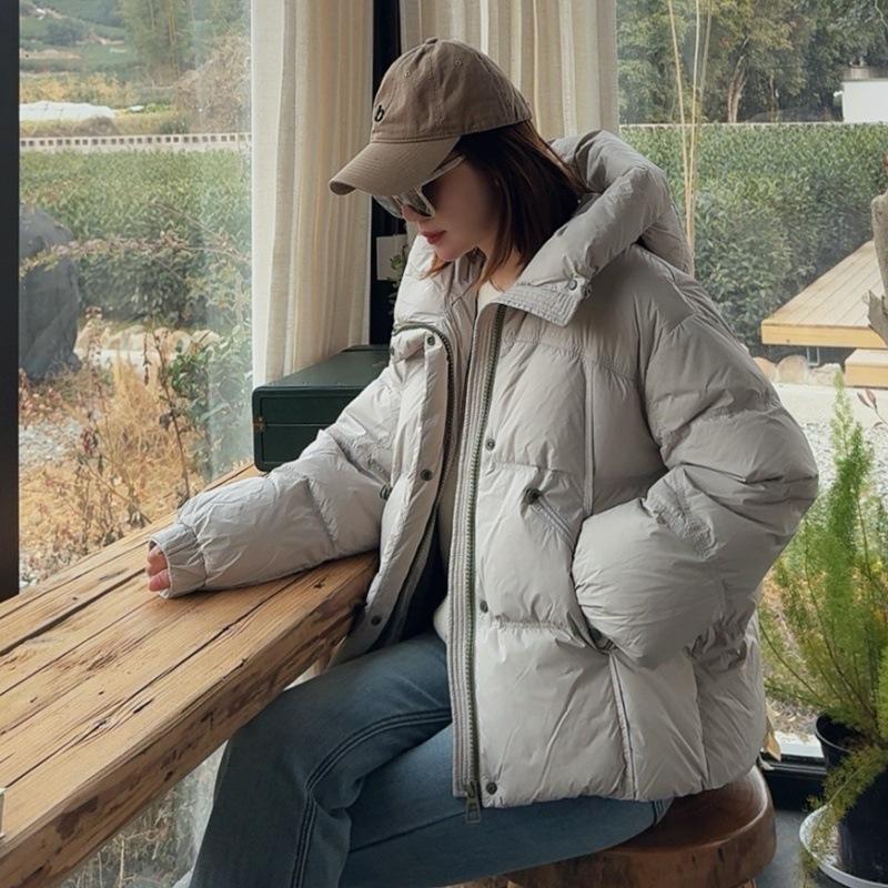New Winter Hooded Cotton Coat for Women, Light Luxury Cloud-like Design, Short Thickened Jacket