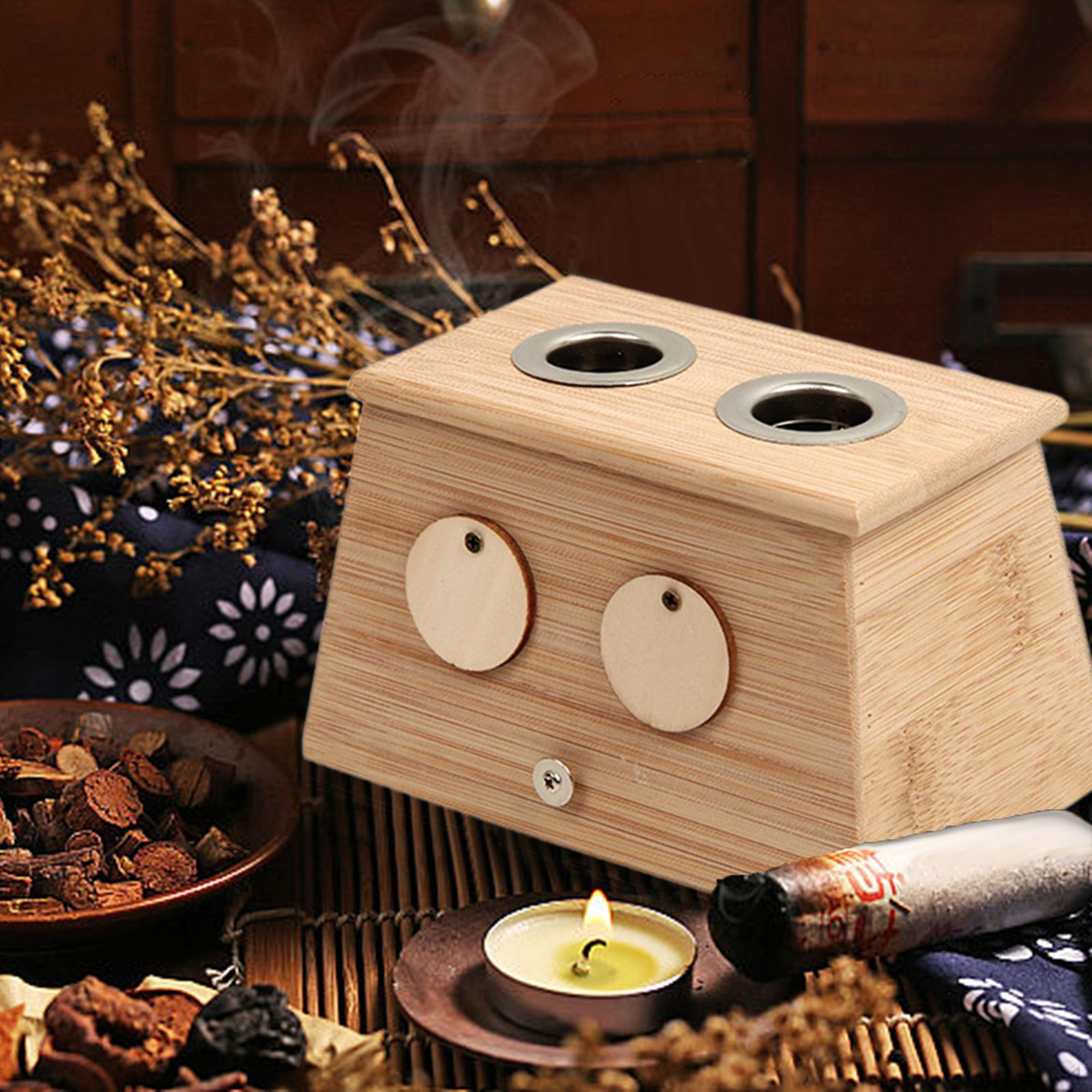 

Moxa Box Roller Stick Holder Wood Simple Rustproof MoxiBistration Tool Stickes Burner для патио 14.5x9.5x8.5cm