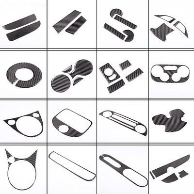 For Fiat 500 2011- Soft Real Carbon Fiber Car Interior Center Control Decorative Sticker Car Modification Accessories
