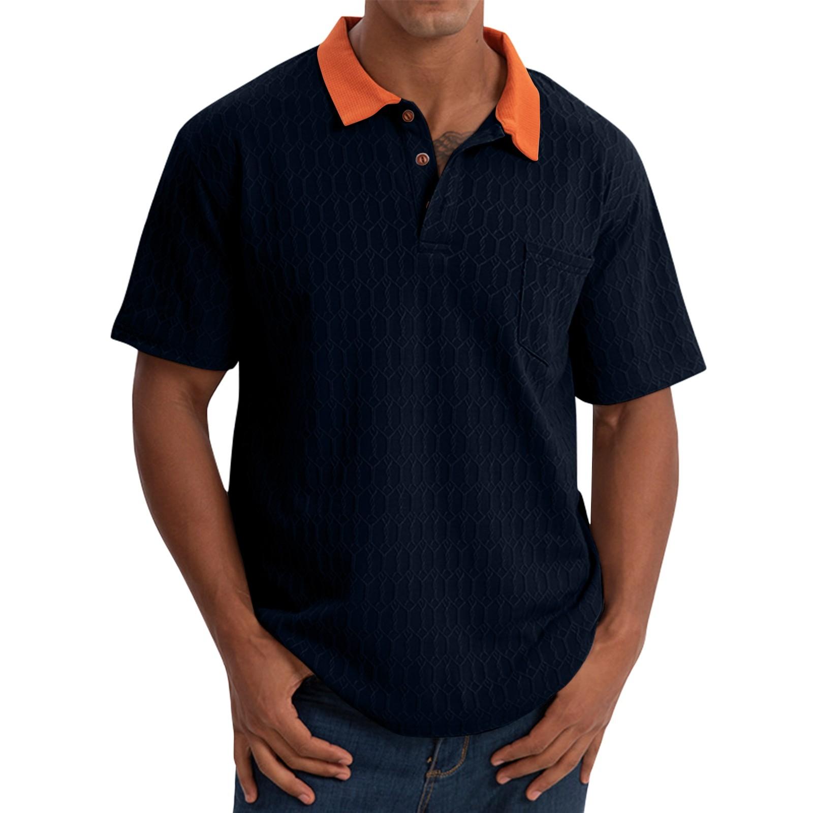 

Мужская весенняя однотонная рубашка с коротким рукавом и лацканами, мужская повседневная модная рубашка XL