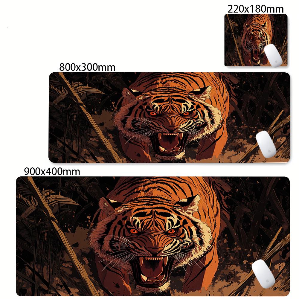 Tiger Gaming Mouse Pad Large Nonslip Rubber Base Waterresistant Desk Mat For Pc Office Gaming Laptop Study Accessories Carpet