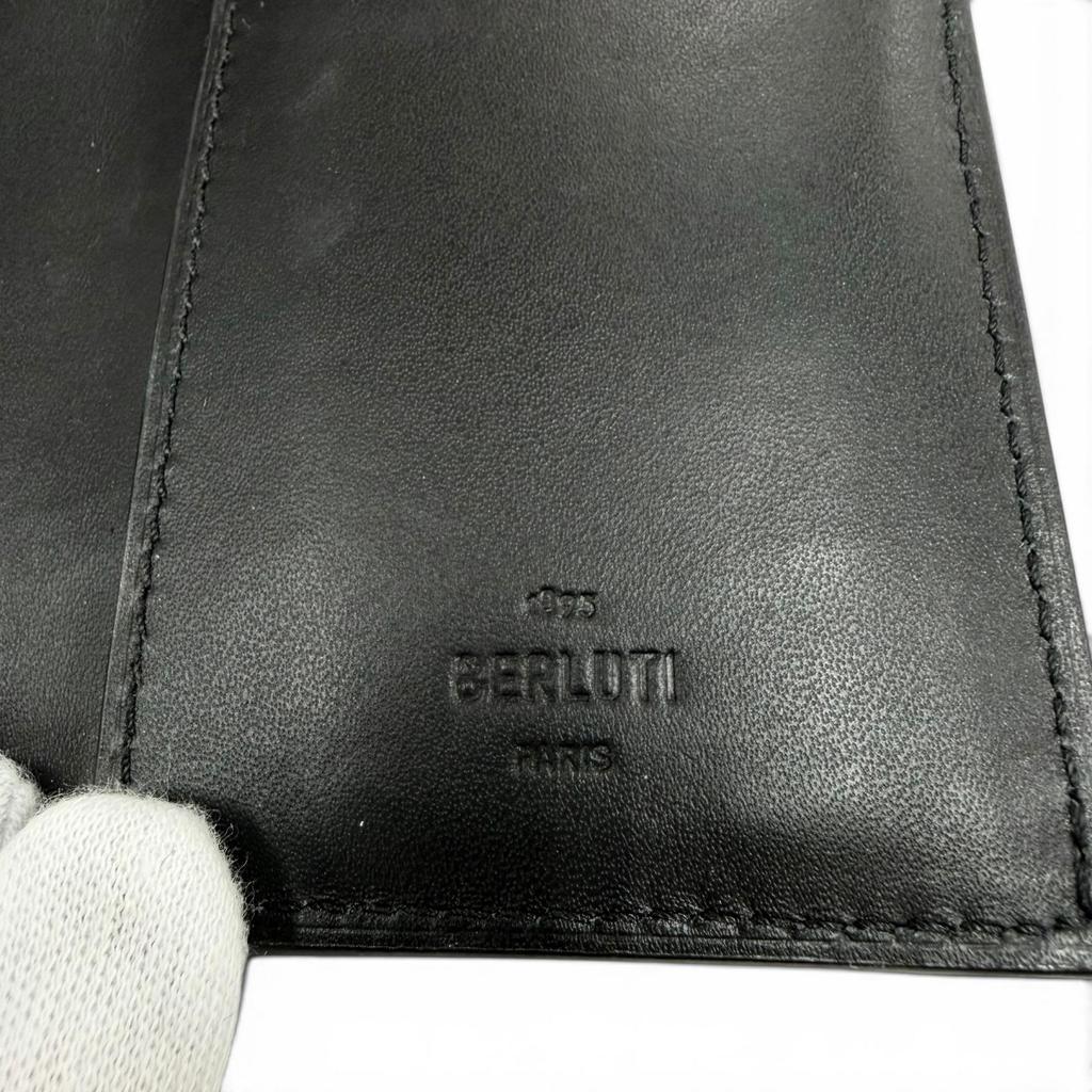 Excellent BERLUTI Jagua Flap Card Holder Venice Current product Calligraphy Used