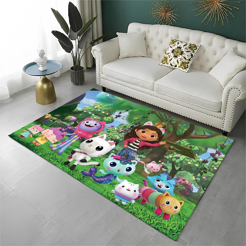 Cartoon Gabby Dollhouse Girl Carpet Rug for Playroom Bedroom Living Room Sofa Home Decor,kid Area Rug Non-slip Floor Mat Gift