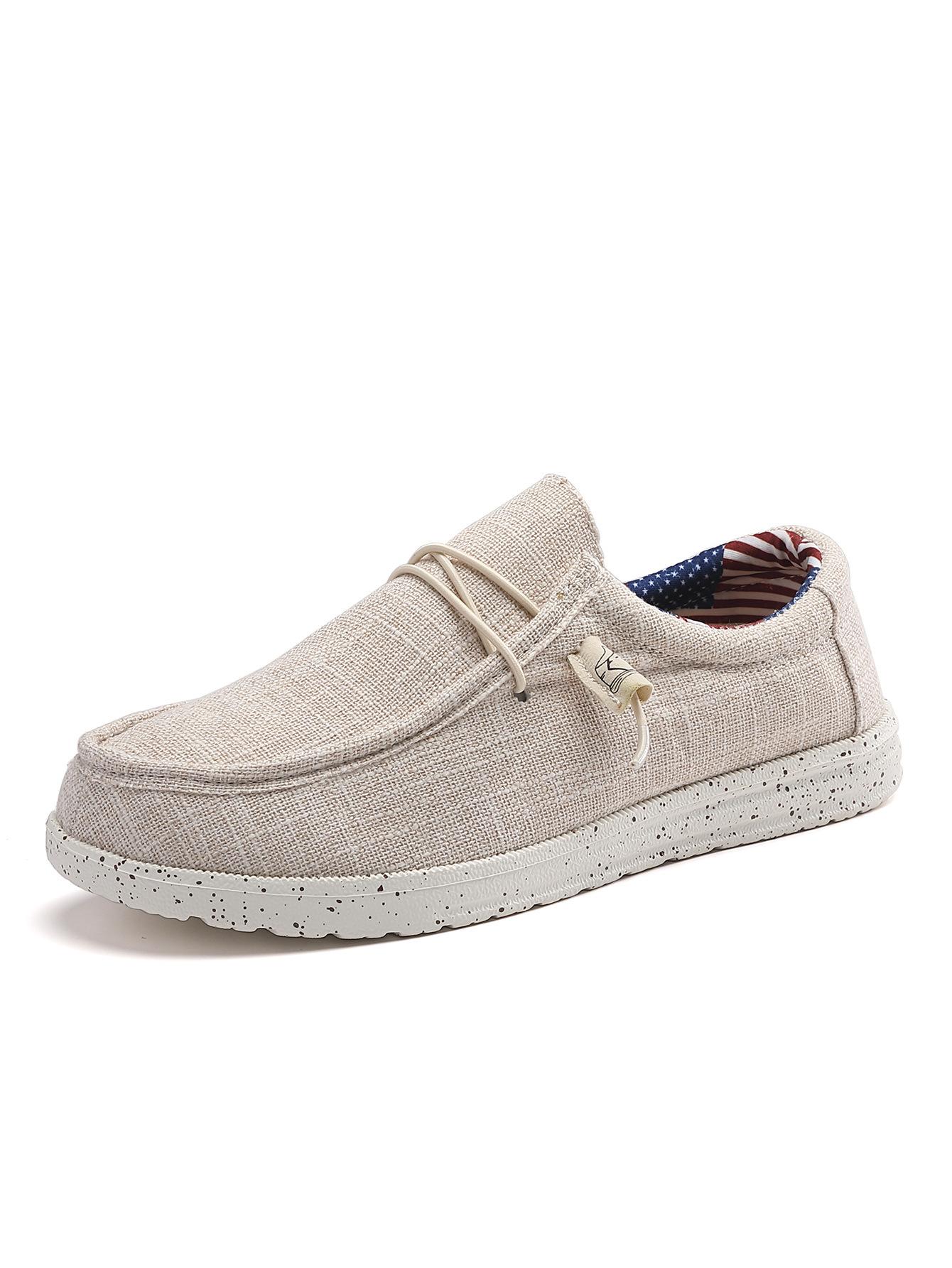 

Большие размеры Мужские парусиновые туфли Плоские одинарные туфли оптом, Осенние однопедальные ленивые мужские парусиновые туфли 48