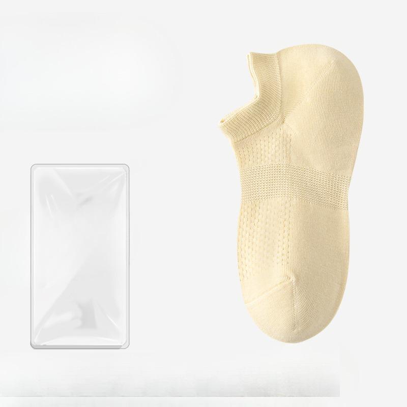 Female Summer Pure Cotton Non-slip Mesh Can Not Fall with Breathable Shallow Mouth Invisible Short Cotton Socks
