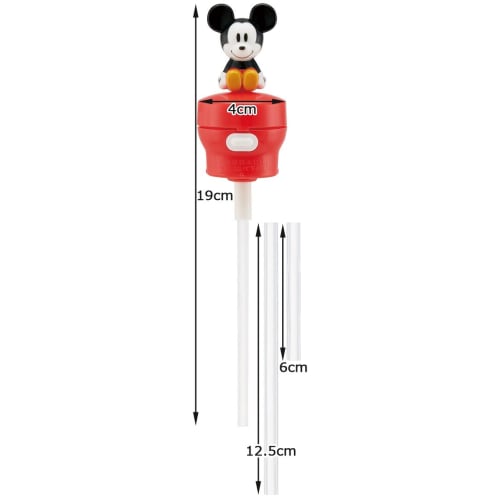 Skater (skater) push type straw hopper cap with mascot for 350ml/500ml Mickey Mouse Disney PSHC6