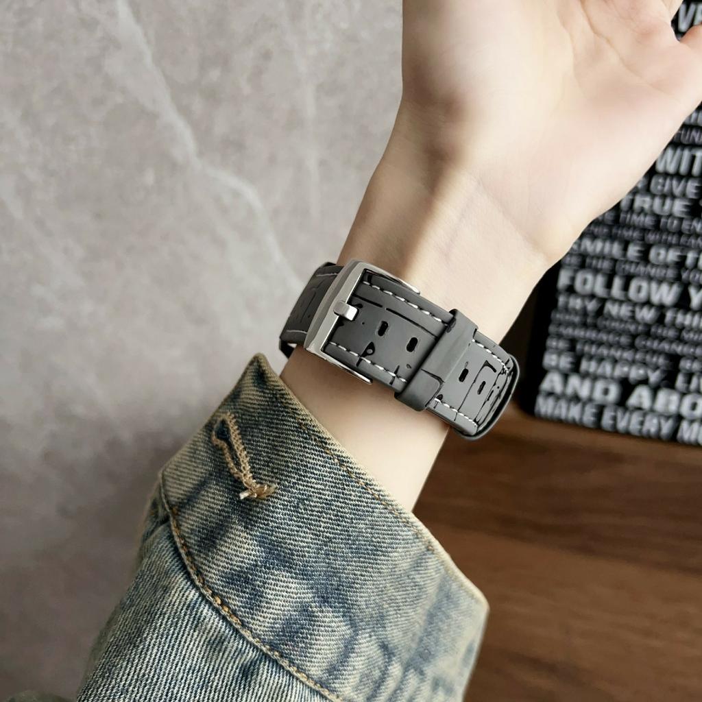 Leather Wrist Straps with Pattern For Huawei Watch GT 5 41mm 18mm Universal Watch Bands