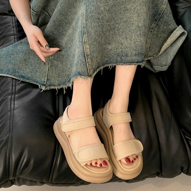 Fashion Thick Soled Roman Style Casual Sandals for Women 2025 New Summer Soft Soled Comfortable Versatile Shoes Open Toes Beach Sandals