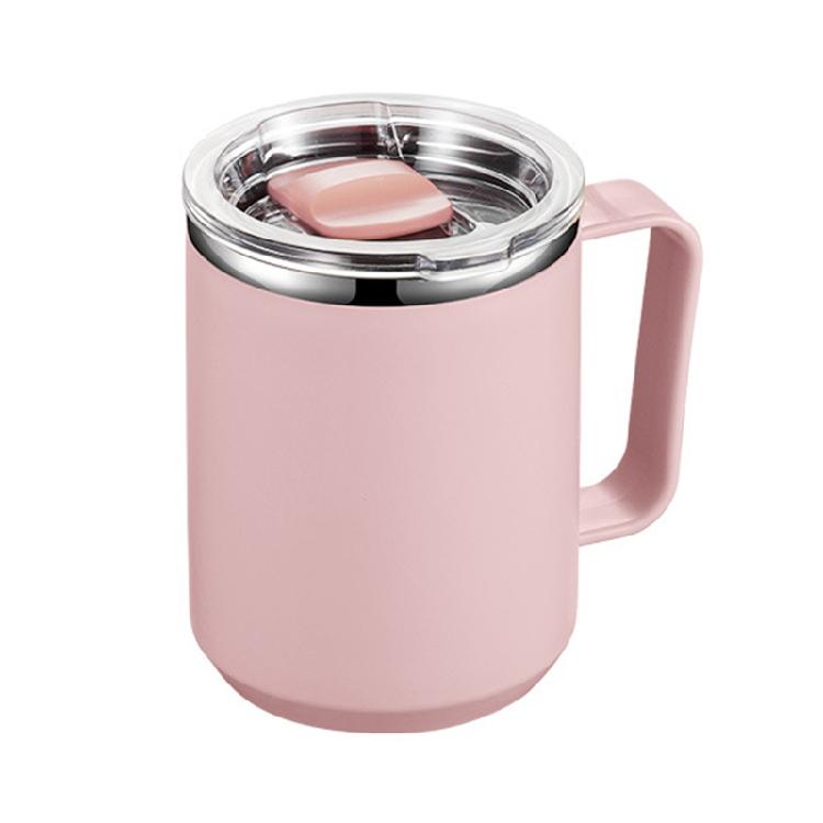 

Insulated Coffee Mug With Handle Stainless Steel Coffee Mug Double Wall Vacuum Water Cup For Home Office Milk Cup 1 розовый