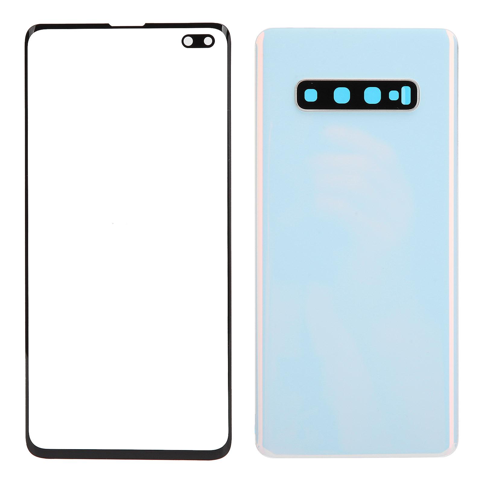 

Замена задней стеклянной крышки и внешней стеклянной панели мобильного телефона для Samsung S10+Plus(синий ) белый