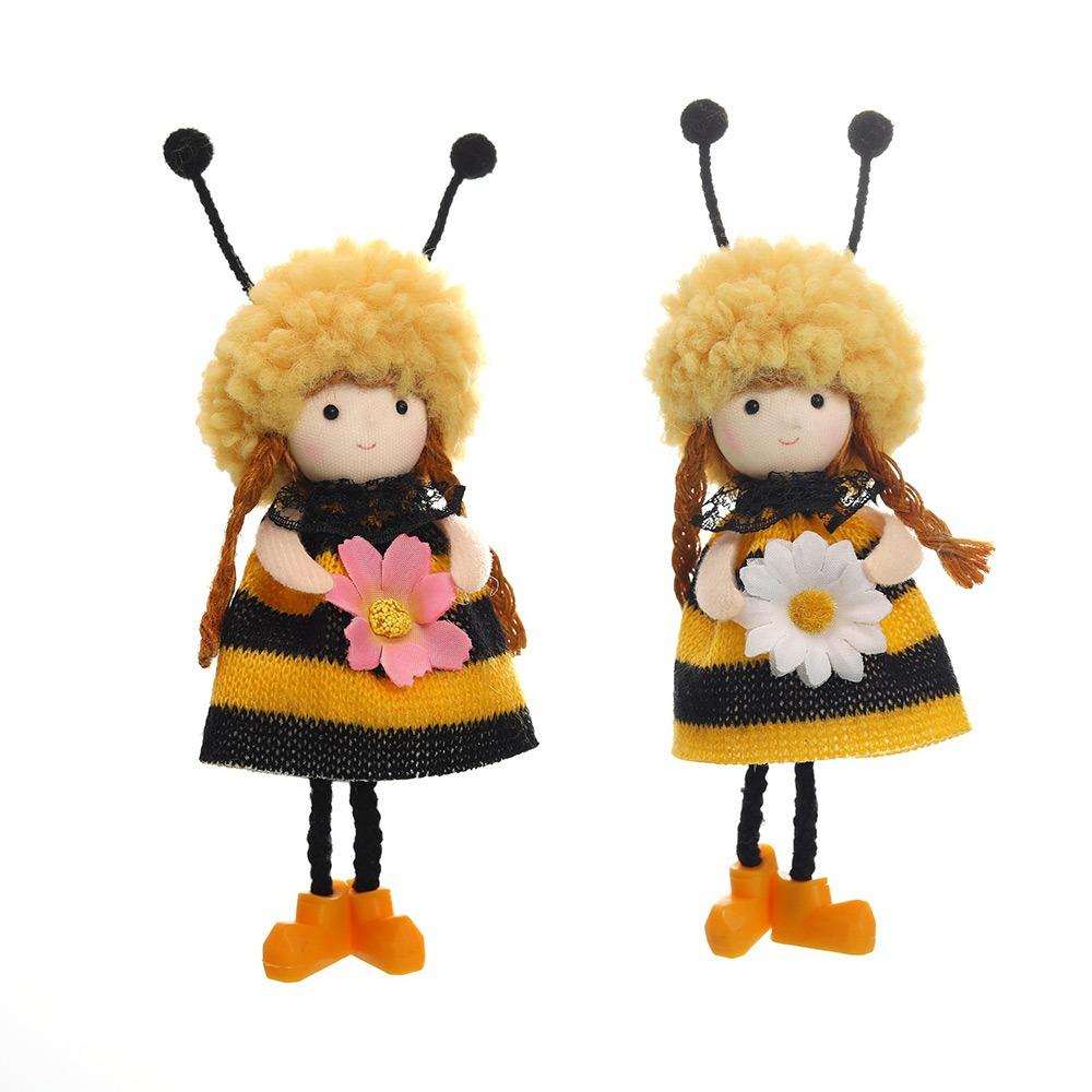 Embellishment Plush Bee Girl Doll Cartoon Drop Ornaments  Festival Favors