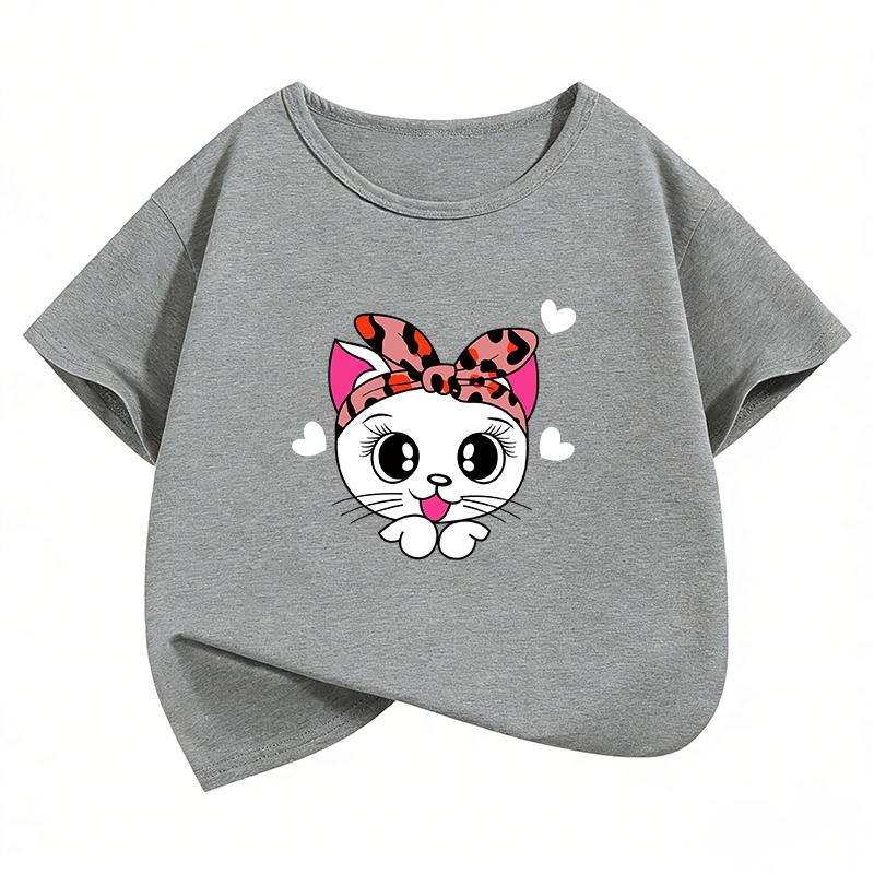 Casual Cat T Shirts Cat Meme Funny Harajuku Funny Cartoon Short Sleeve Kids Childrens Tshirt Boys Girls Casual Top Tee