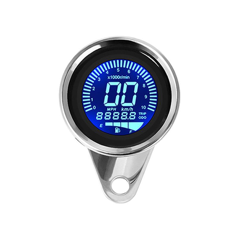 

Цифровой мотоциклетный ЖК-спидометр одометр тахометр датчик указатель топлива светодиодный индикатор серебряный