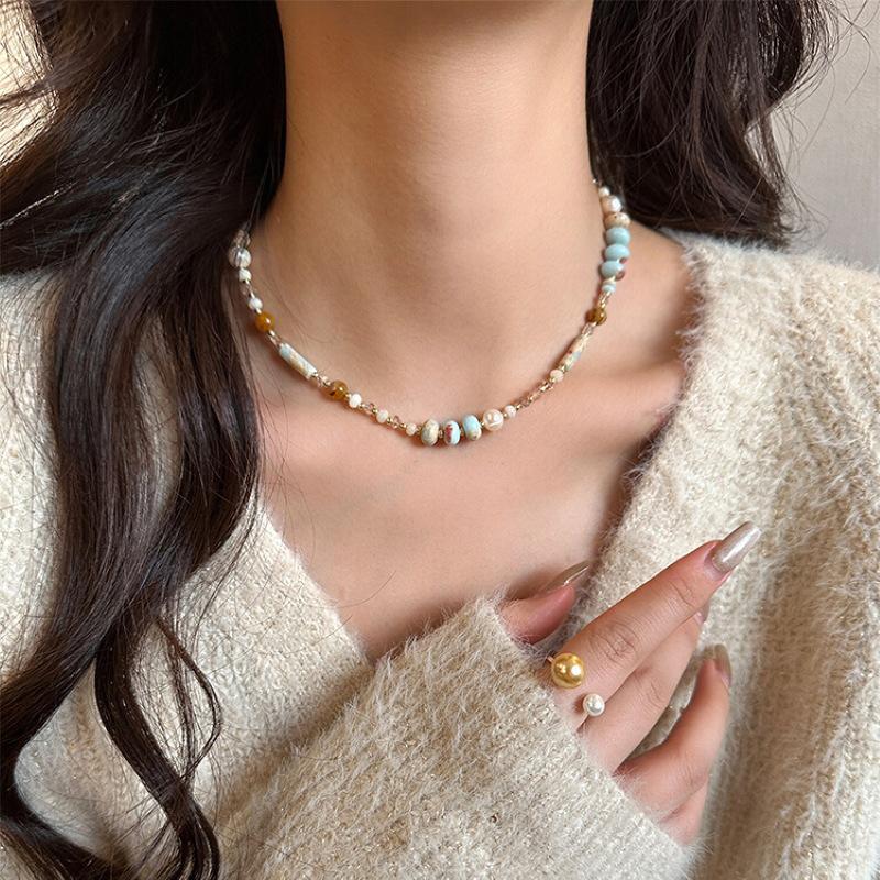 Модное и персонализированное ожерелье с бусинами на ключицы necklace