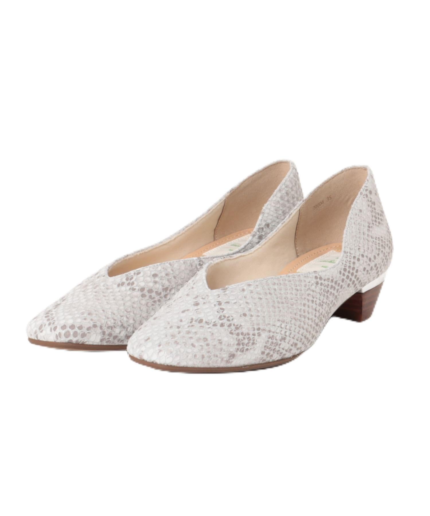 Enchanted Women s Genuine Leather V-Cut Square Pumps, Size 20004 GYC, Size 24.0 cm
