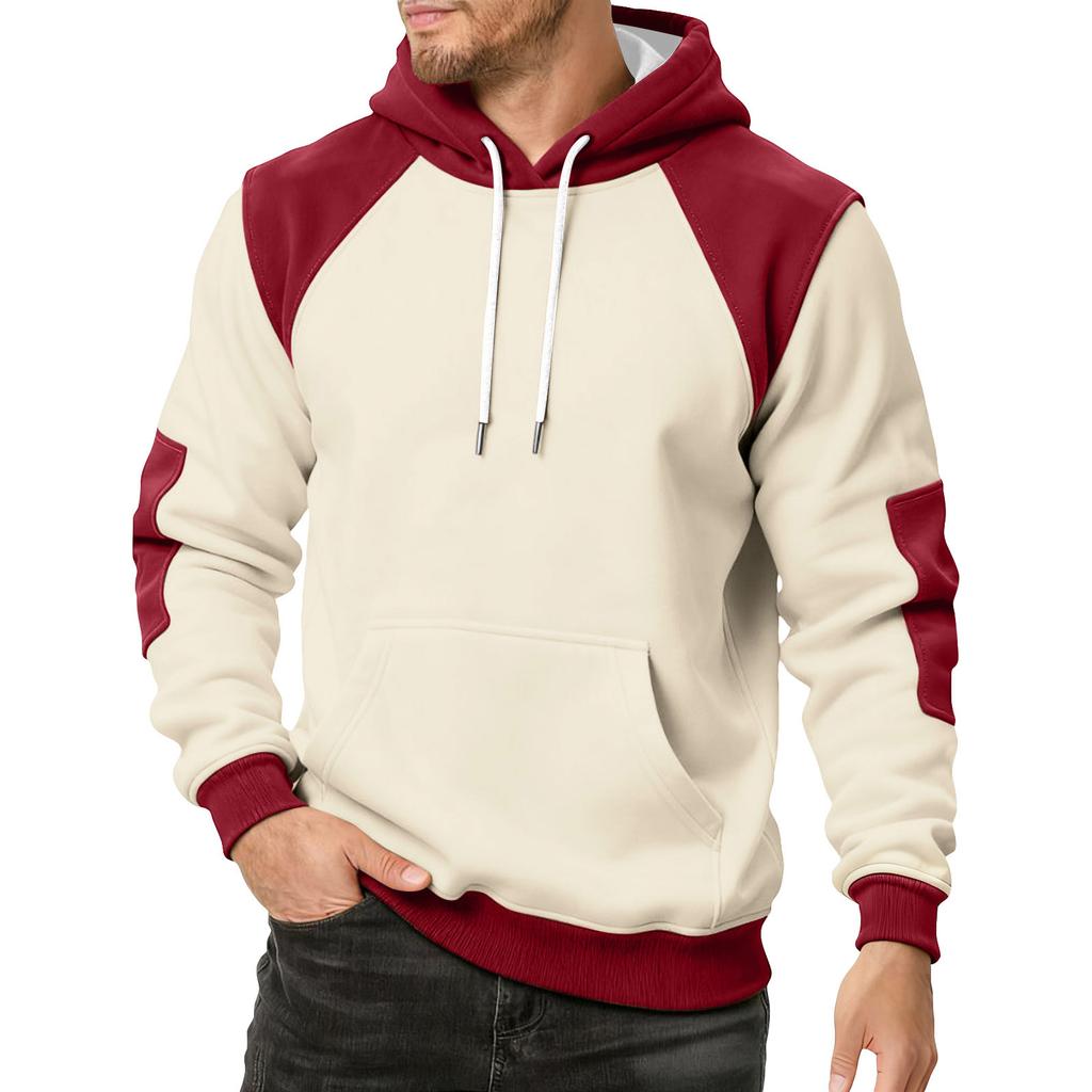 Men's Colorblock Sweatshirt Hoodie Men's Sports Large Size Casual Sweatshirt