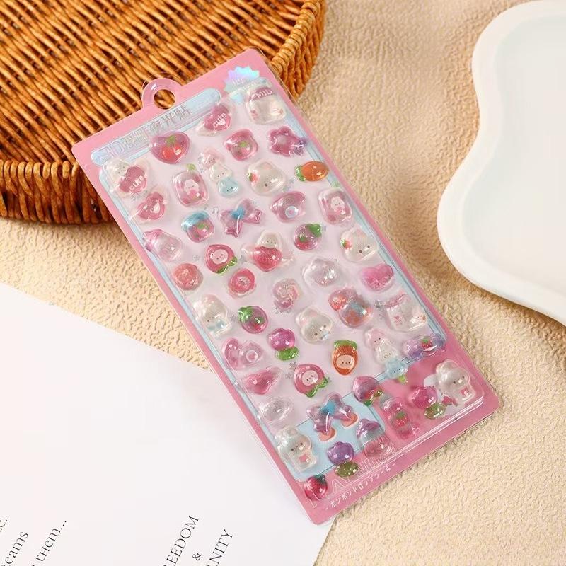 Cartoon 3D Floating Fun Stickers Crystal Diamond Children's Decorative Stickers 3D Stickers Cute Relief Stickers for Girls