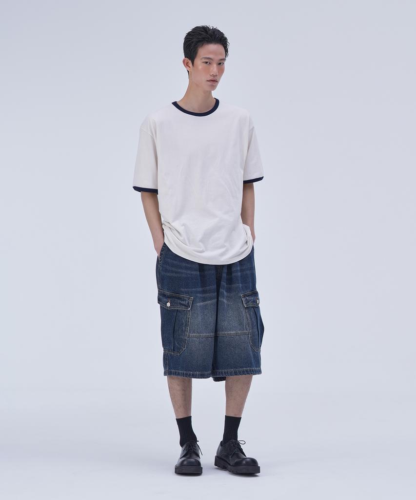 Peulojegteusseuli Signature Cargo Bermuda Pants [Dark Blue]_Hb2115