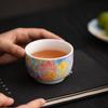 Jingdezhen Hand Painted Underglaze Color Thousand-Flower Pattern Tea Cup Stacked Glaze FineChinaCeramicGongfuTea WarePersonalUse