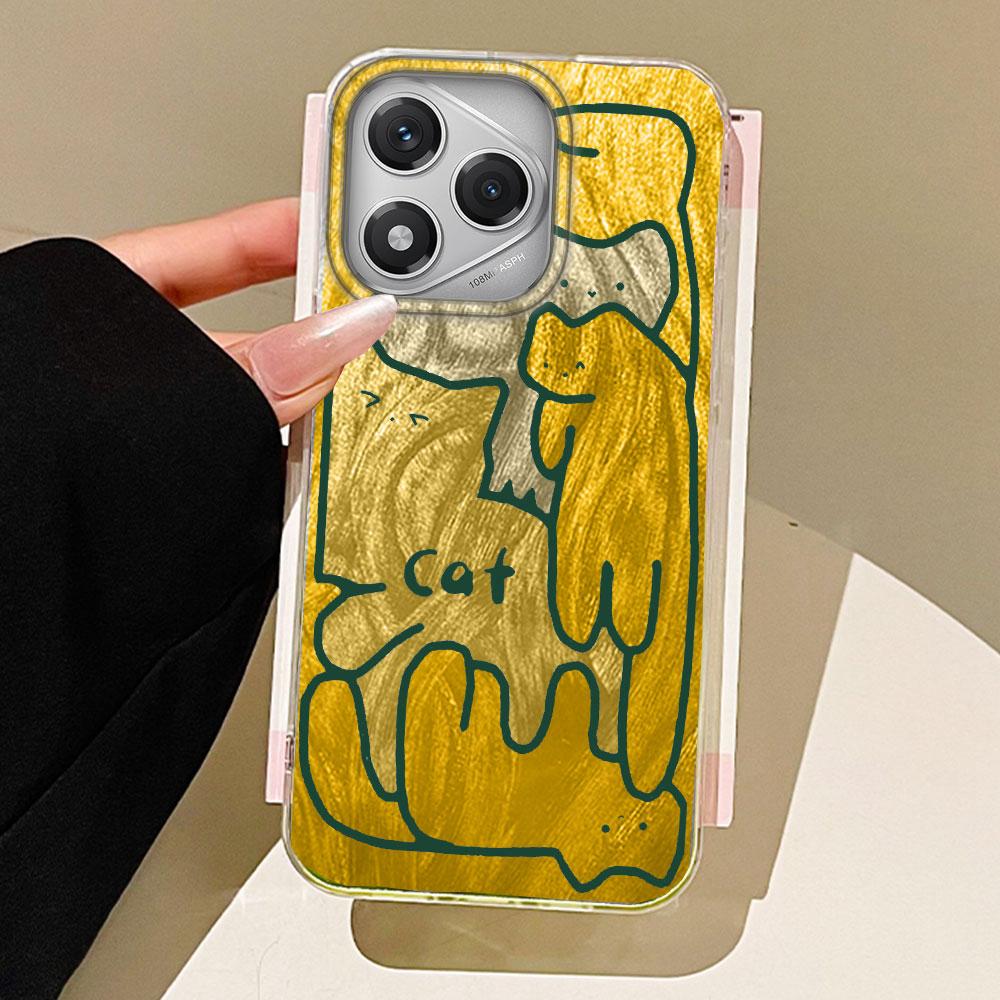 

Милые чехлы для телефонов с граффити котиками для Honor 400 200 Pro Magic 5 7 Lite X9c X9a X8b X8a X8c Девушки Ракушка Силиконовые Задние Сумки Чехол Honor X8c белый