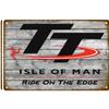 Tt Of Races Poster Vintage Isle of Man Segno di Latta Competizione Motociclistica da Corsa Retrò Placca in Metallo Arrugginito Shabby Decorazione per la Casa