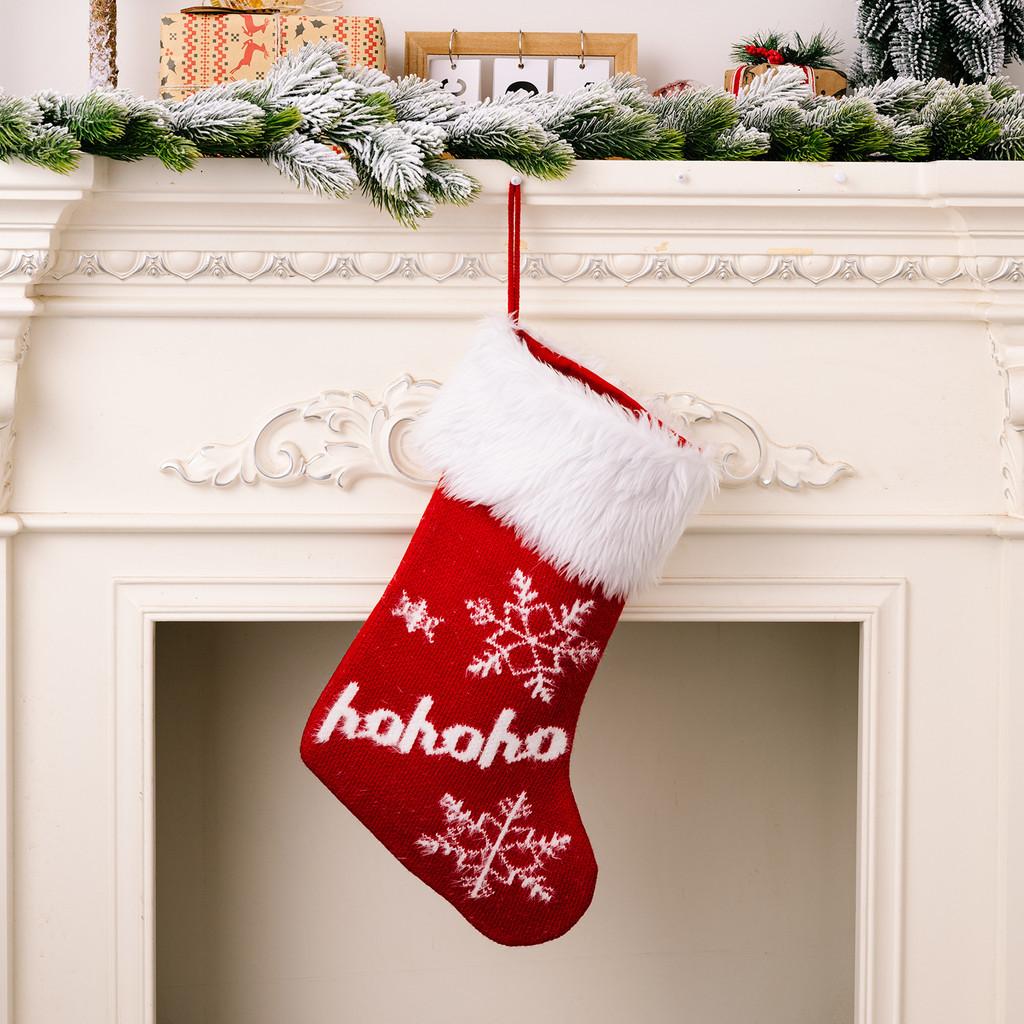 Quality Elegant High Christmas Stocking With Plush Fur Edge And Festive Letters