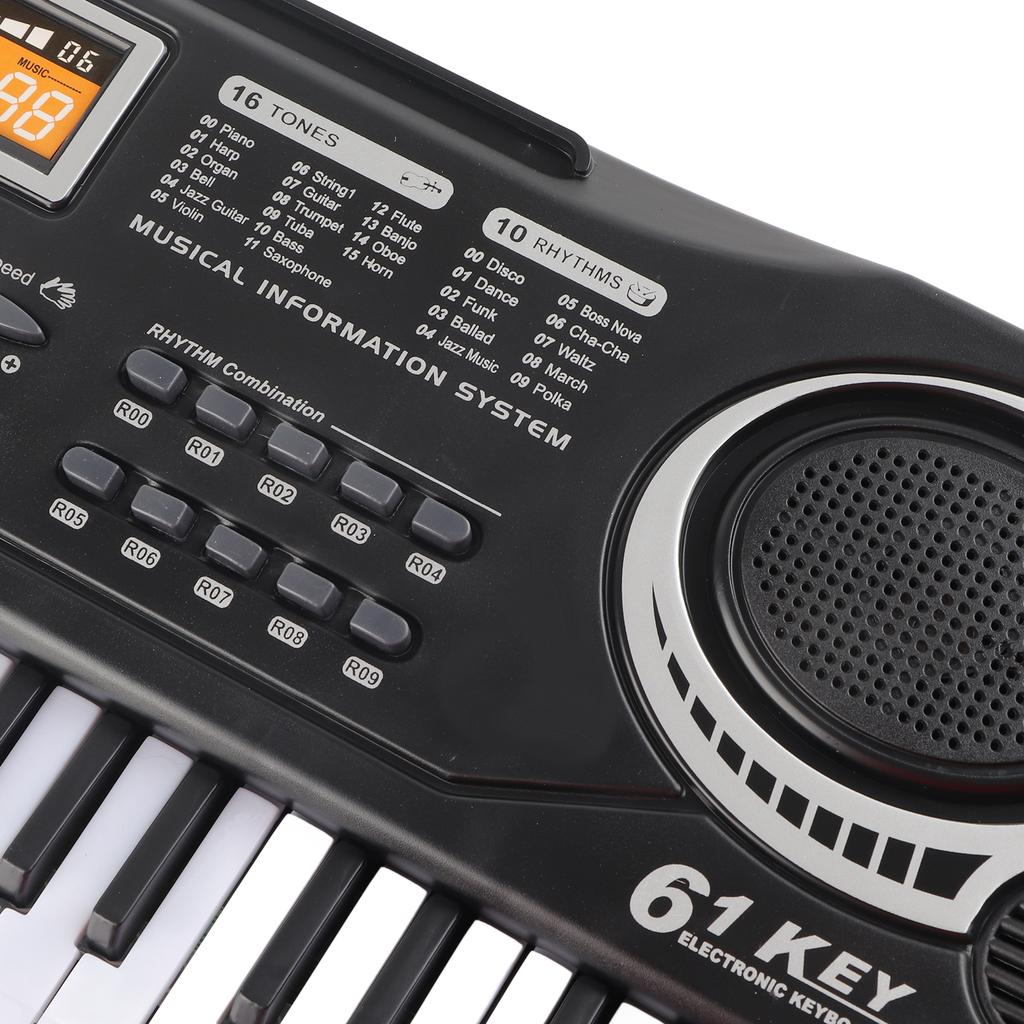 61 klawiszy klawiatury fortepianu 16 tonów 10 rytmów 6 utworów demonstracyjnych Wielofunkcyjne elektroniczne pianino cyfrowe