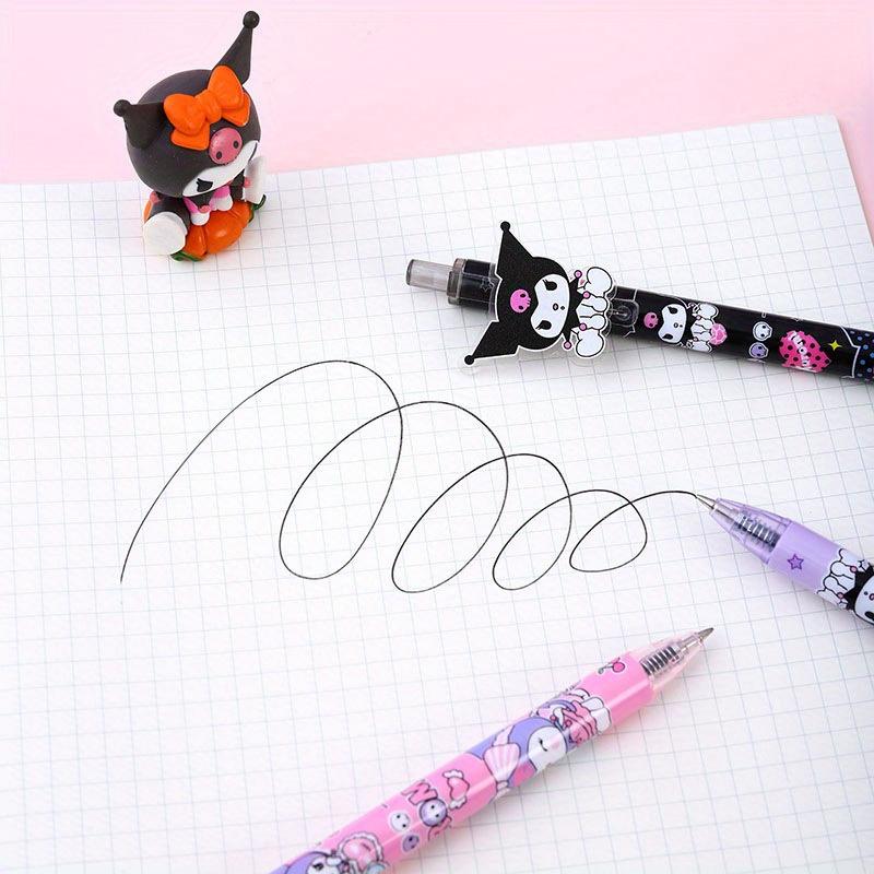48Pcs Sanrio Kuromi 0.5mm Cartoon Elf Patch Press Pen Cute High-looking Girl Neutral Pen Gift Pen Sign Pen Back To School Season