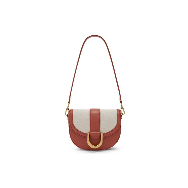 Charles & Keith Gabine Versatile PU Leather Saddle Bag Small CK Shoulder Bag Women Bags Brown CK2-80781629-2