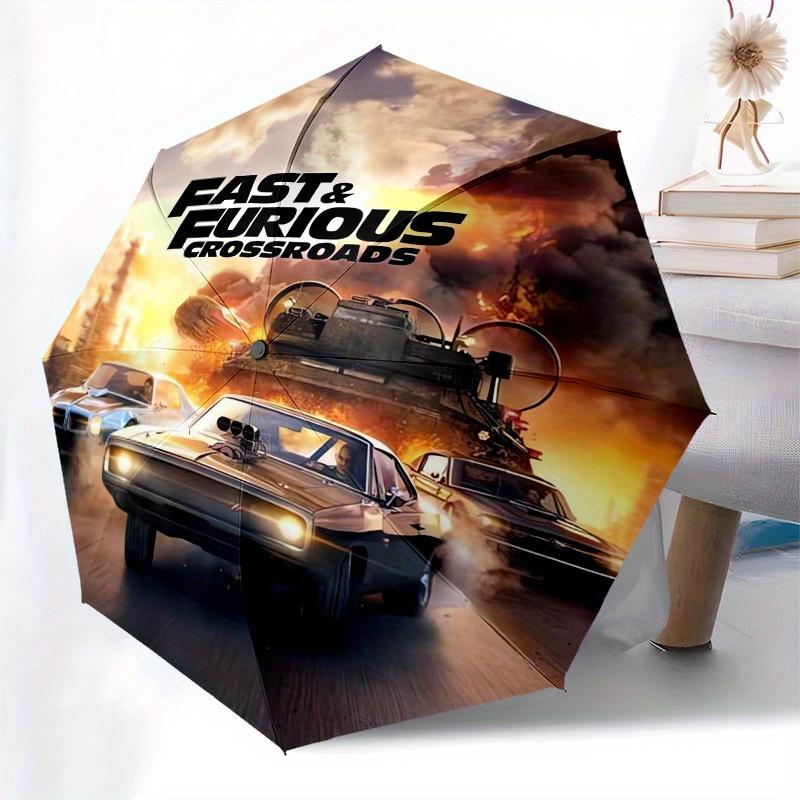 1pc Fast & Furious Crossroads Themed High-quality Umbrella,Automatic Opening and Closing Umbrella,Multi-functional Umbrella G0811166
