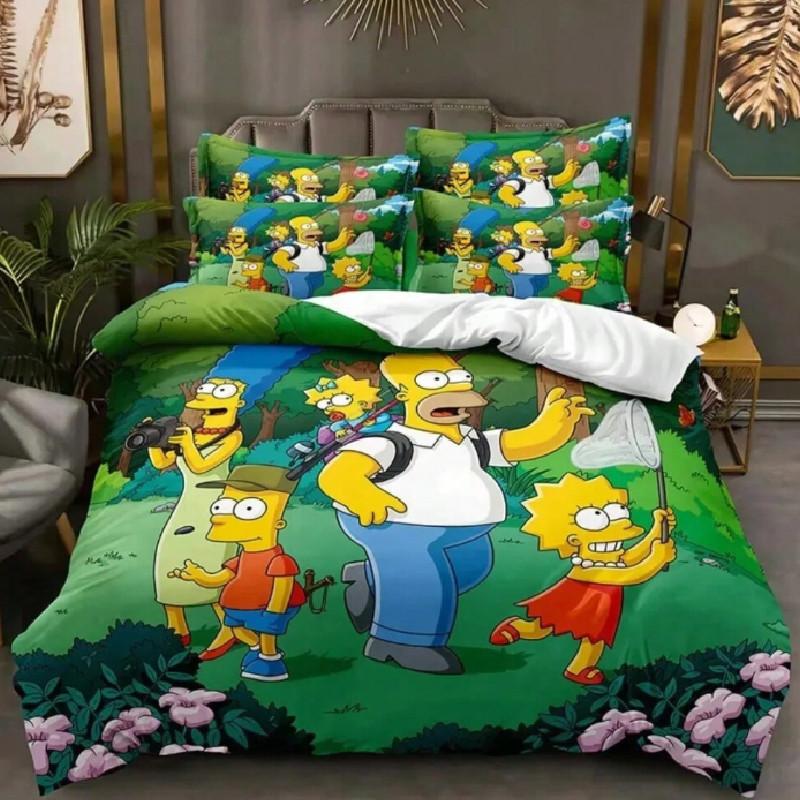 Pattern Simpsons The Digital Print Duvet Cover Pillowcase Set Bedding Bedroom