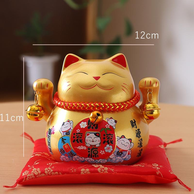 Gatto Portafortuna Maneki Neko in Ceramica da 4,5 Pollici Salvadanaio Gatto Colorato della Fortuna Decorazione per la Casa Regalo Ornamento Feng Shui