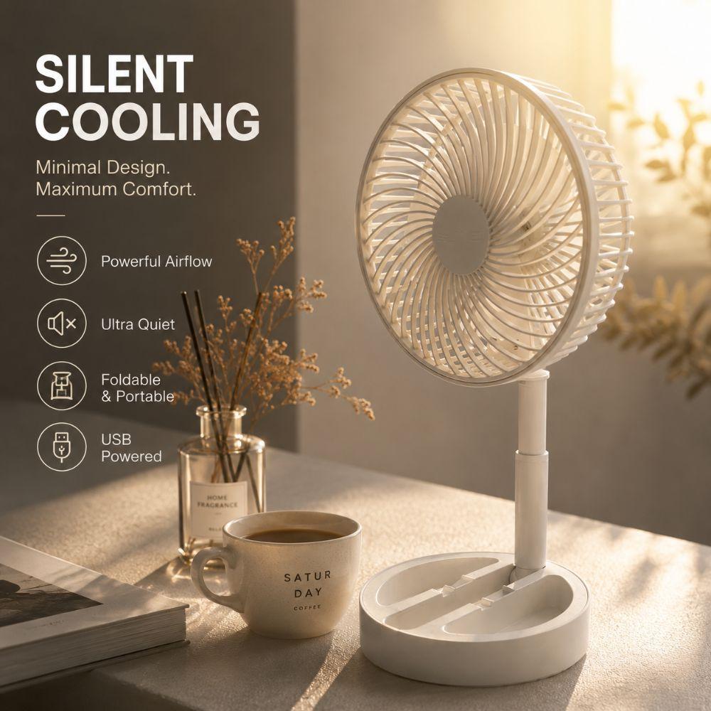 Adjustable Angle USB Fan Foldable Mini Electric Fan Energy Saving Desktop Fan Dormitory