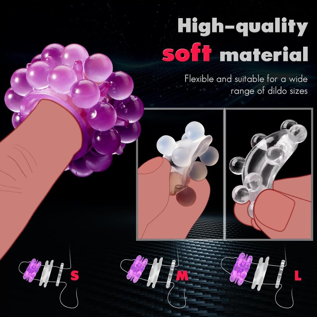 Mens 3 Pcs/Set Penis Rings Set Penis with 3D Beads for Couple Sex Penis Toy Male Delay Ejaculation Lasting Silicone Erection Ring Male Sex Toys