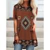 Estilo Étnico Indio Impresión 3D Camisetas Largas Moda Femenina Streetwear Camiseta de Manga Corta Oversize Camisetas para Mujer Tops Ropa