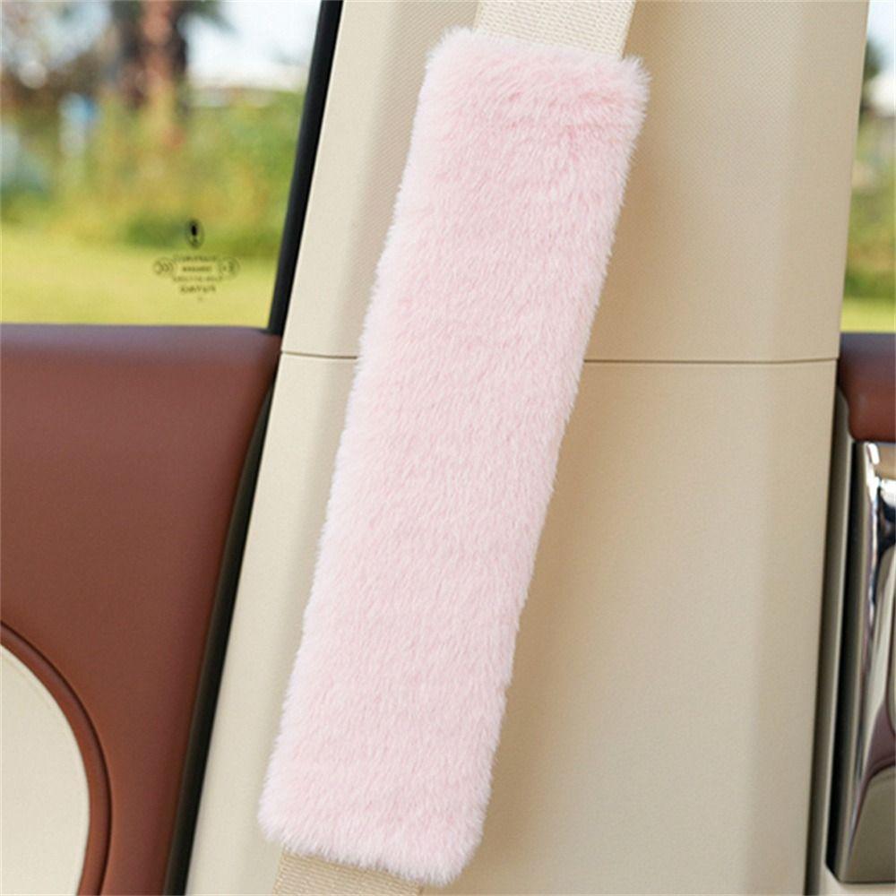 Warmer Pad Car Seat Belt Cover Soft Plush Safety Belts Protector Winter Warm