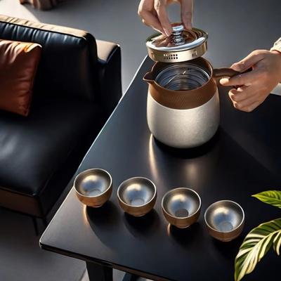 Stainless Steel Titanium-Coated Teapot Titanium-Coated Liner Large Capacity Tea Separation Pot with Handle Insulated Coffee Pot