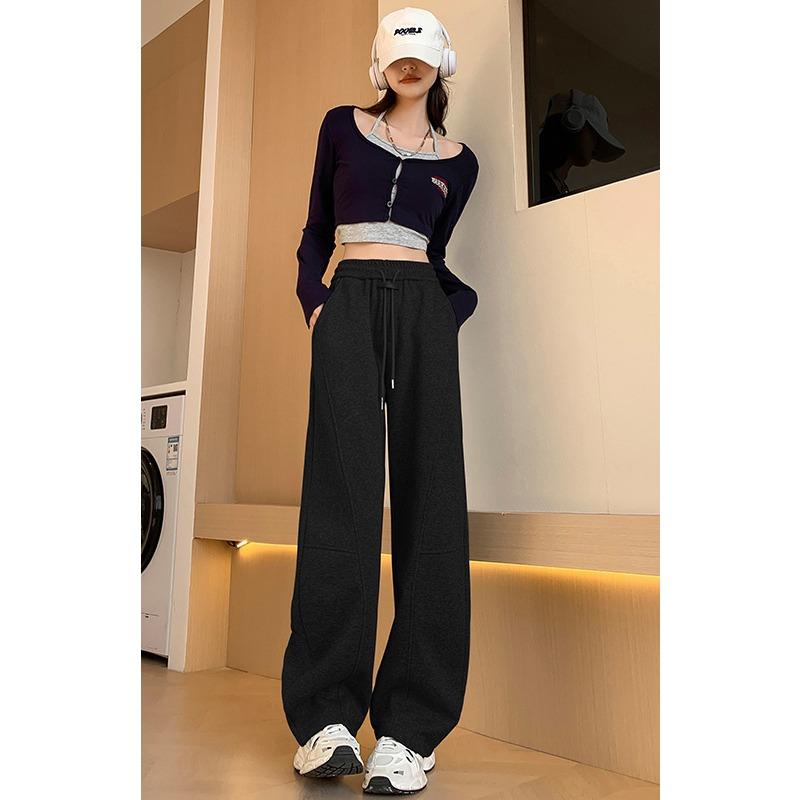 

Узкая версия широких брюк-бананов. Весной новые свободные облегающие повседневные брюки прямого покроя с высокой талией. 2XL