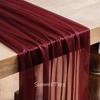 Flowy Drape Sheer Gauze Table Runner Rustic Boho Burgundy Blush Pink for Wedding Party Baby Bridal Shower Dining Table Decor 5