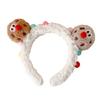 3D Plush Cartoon Cookie Headband Cute Stuffed Hair Hoop Makeup Fuzzy Headdress