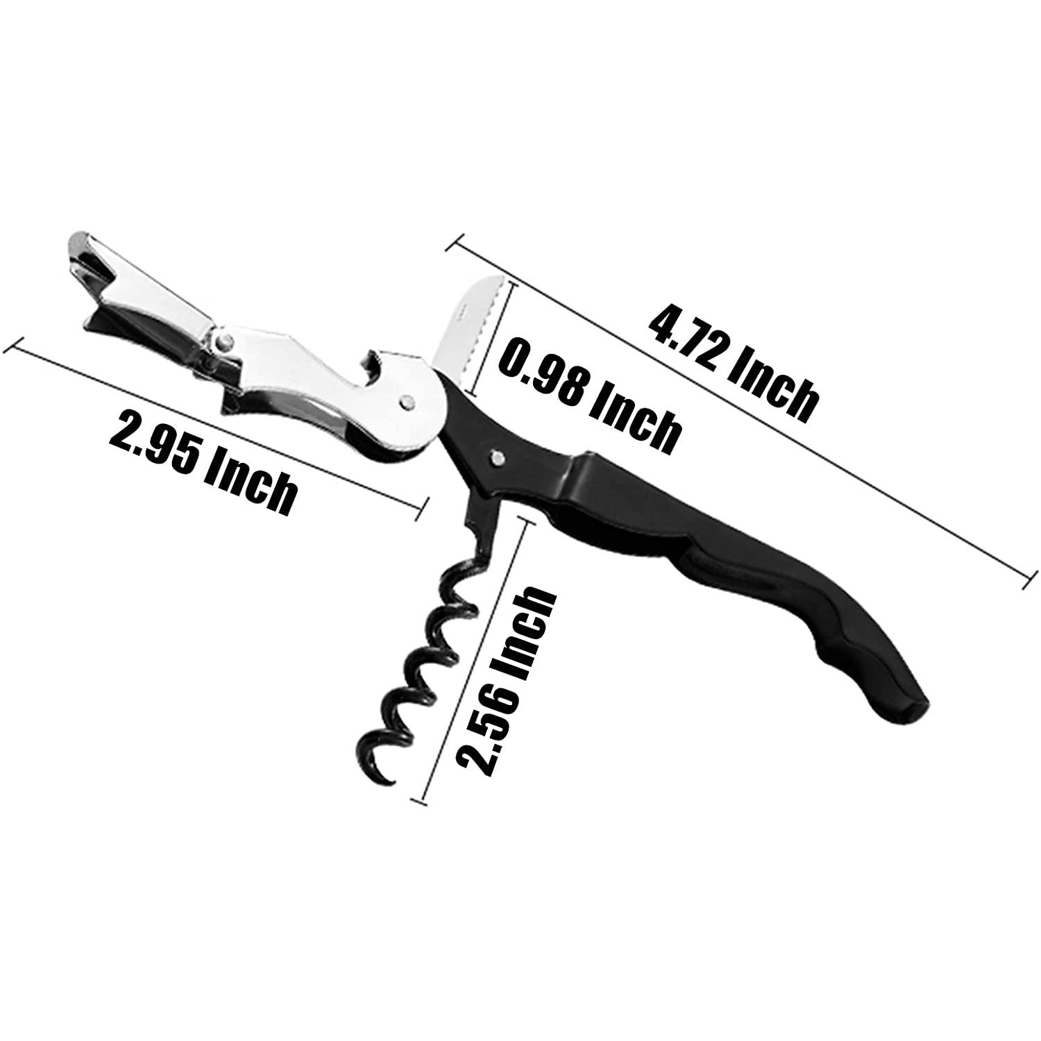 

Набор из 4 предметов: открывалка для вина с штопором, пробки для вина и другие аксессуары, чехол, рычажный набор для открывания бутылок, подарок United States чёрный