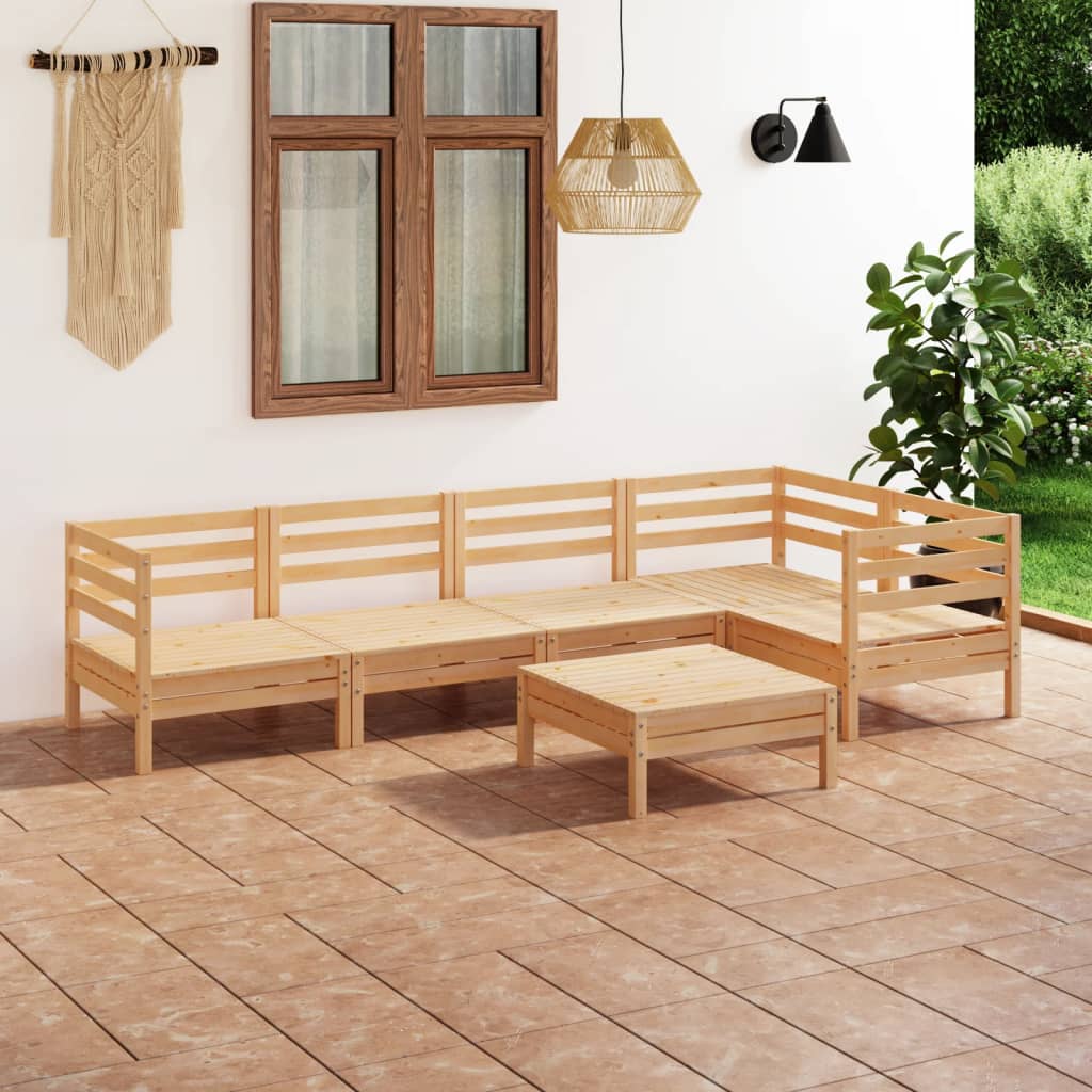 Vidaxl 6-Cz. Garden Lounge Set, Solid Pine Wood