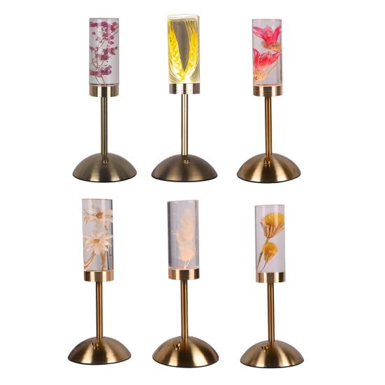 Desk Lamp Preserved Flower Acrylic Light Creative Ambient LED Night Lamp with Eternal Rose Lavender Design